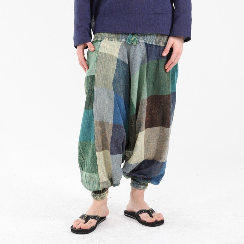 Men's Large Check Harem Pants