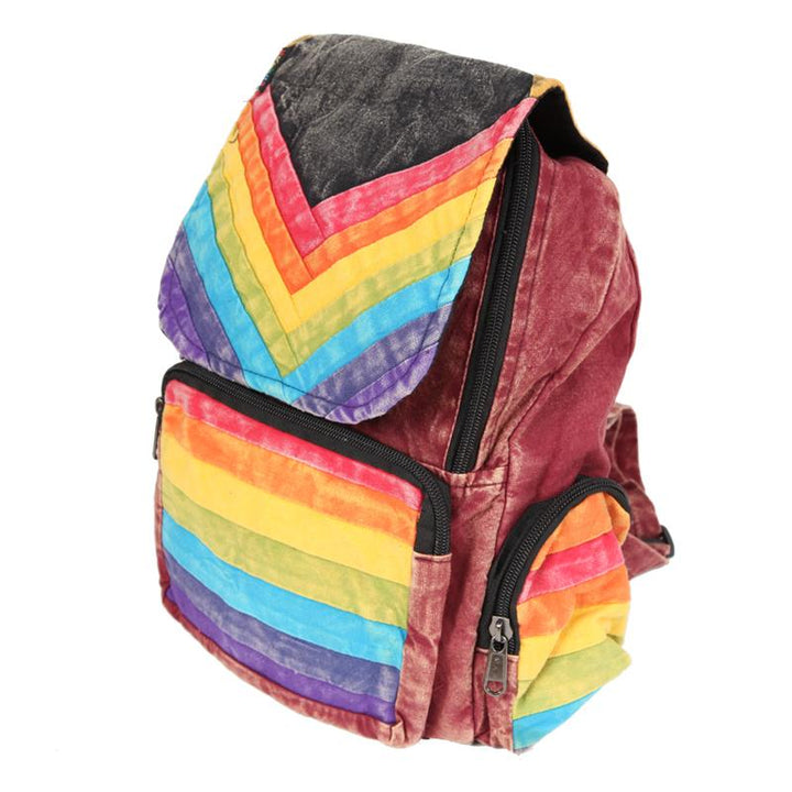 Rainbow Chevron Cotton Backpack