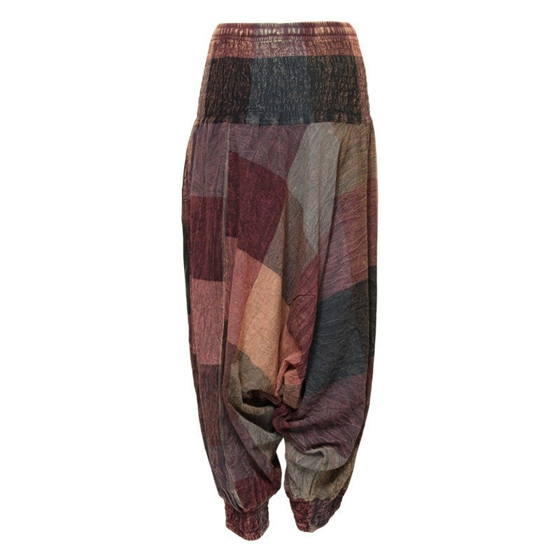 Men's Large Check Harem Pants