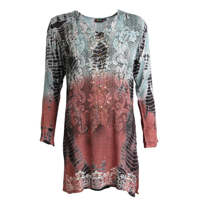 Tie Dye Embroidered Tunic