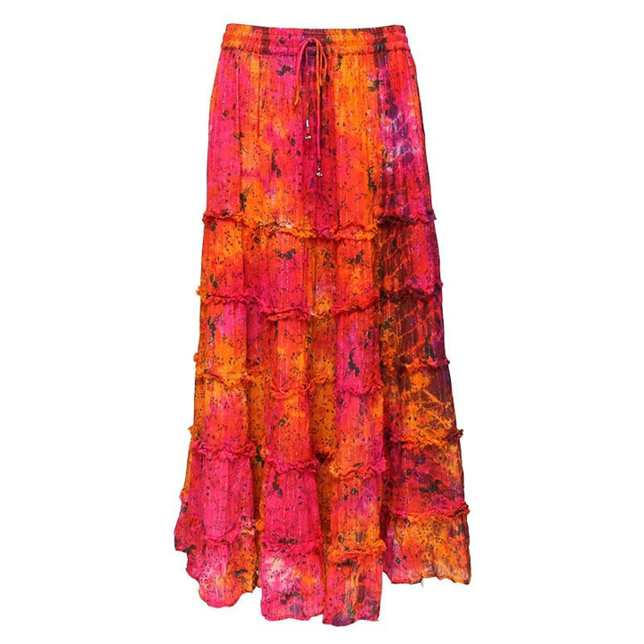 Tie Dye Lurex Maxi Skirt