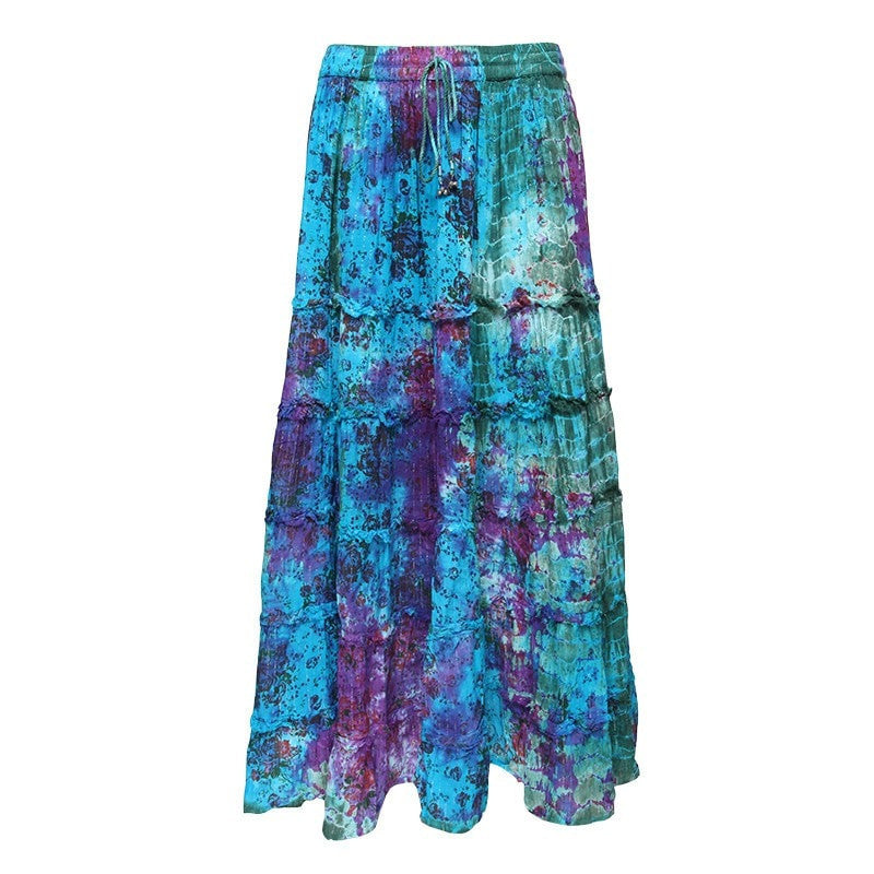 Tie Dye Lurex Maxi Skirt – The Hippy Clothing Co.