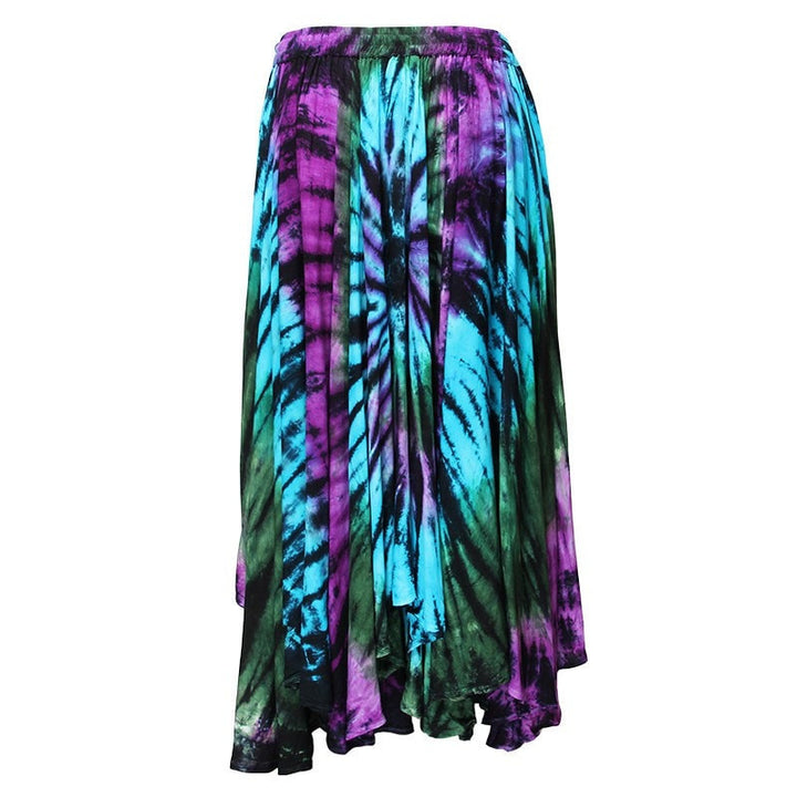 Midi Embroidered Tie Dye Gypsy Skirt