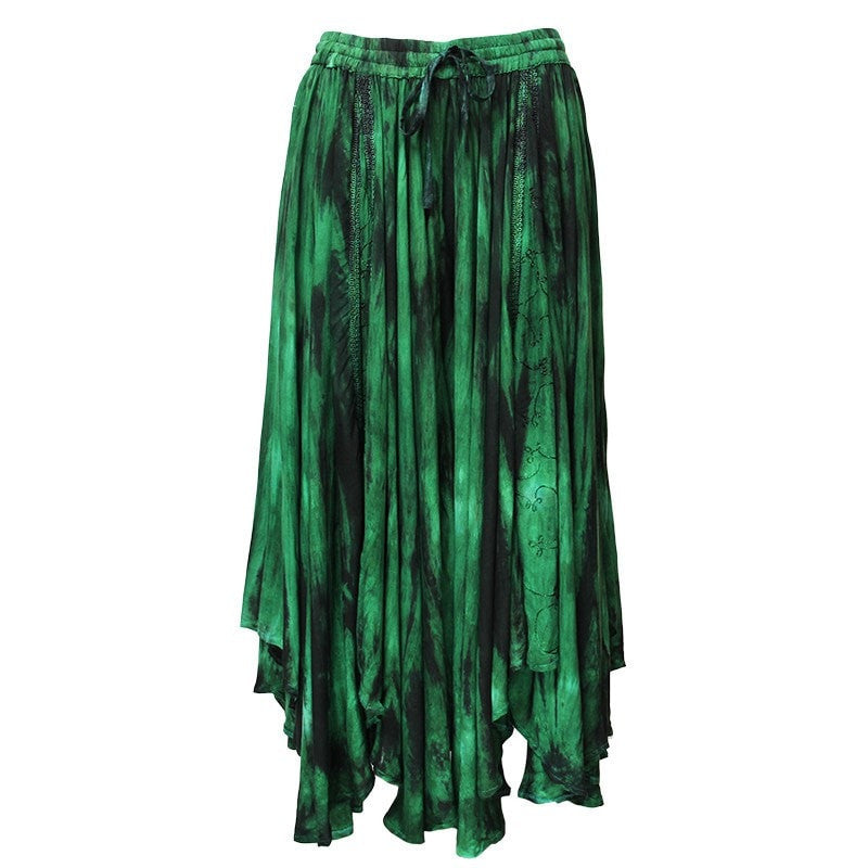 Midi Embroidered Tie Dye Gypsy Skirt