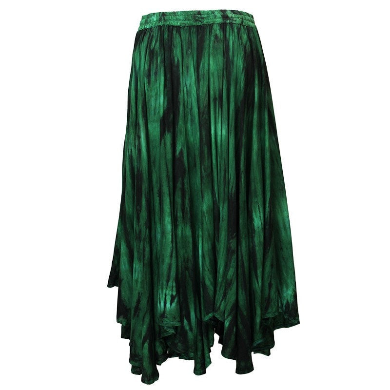 Midi Embroidered Tie Dye Gypsy Skirt