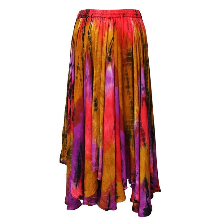 Midi Embroidered Tie Dye Gypsy Skirt