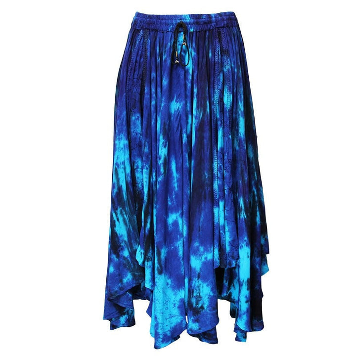 Midi Embroidered Tie Dye Gypsy Skirt