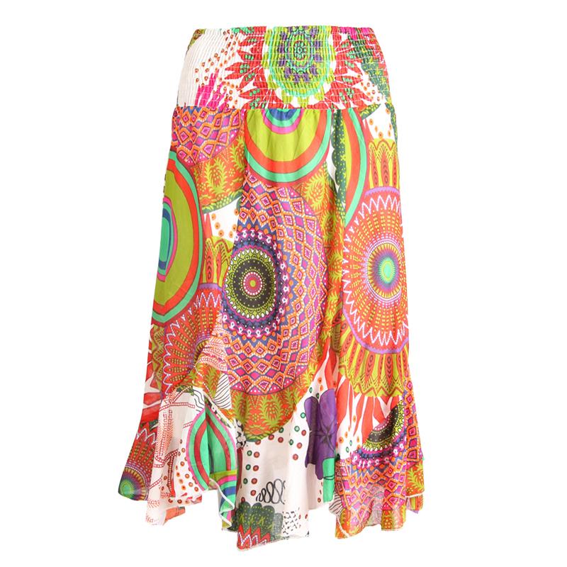 Twisted Patchwork Midi Skirt