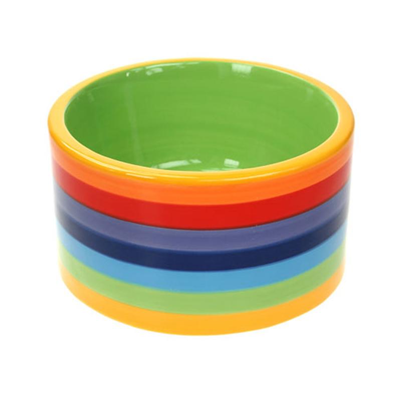 Fair Trade Rainbow Dog Bowl