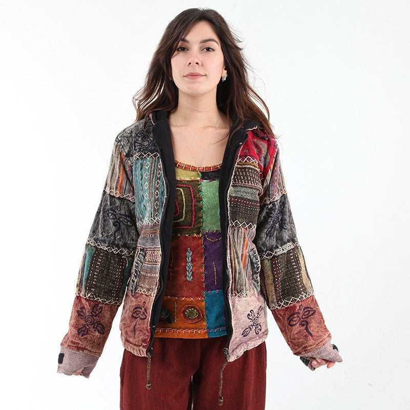 Gheri Patchwork Fleece Lined Jacket