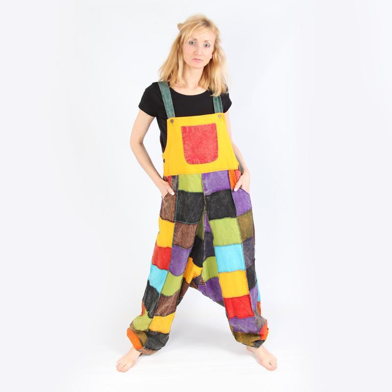 Harem Patchwork Dungarees