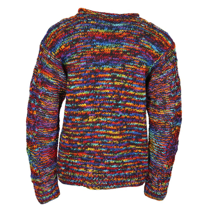 Men's Dark Knit Rainbow Wool Pullover