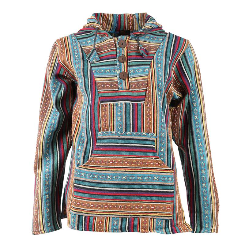 Turquoise Gheri Cotton Hoodie