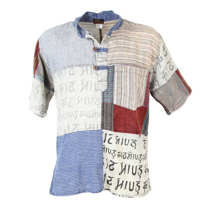 Short Sleeve Patchwork Shirt