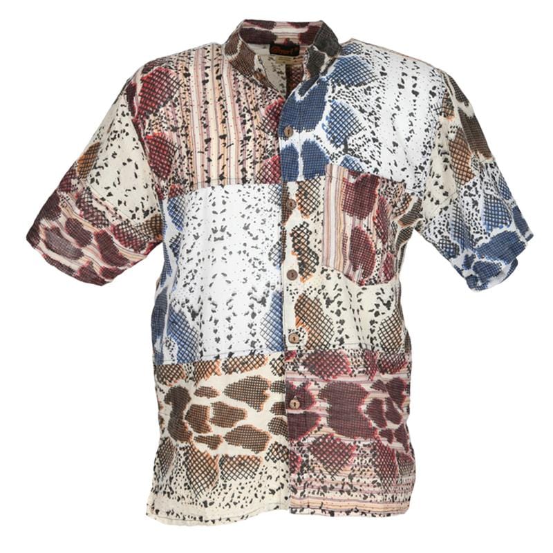 Snakeskin Print Patchwork Shirt