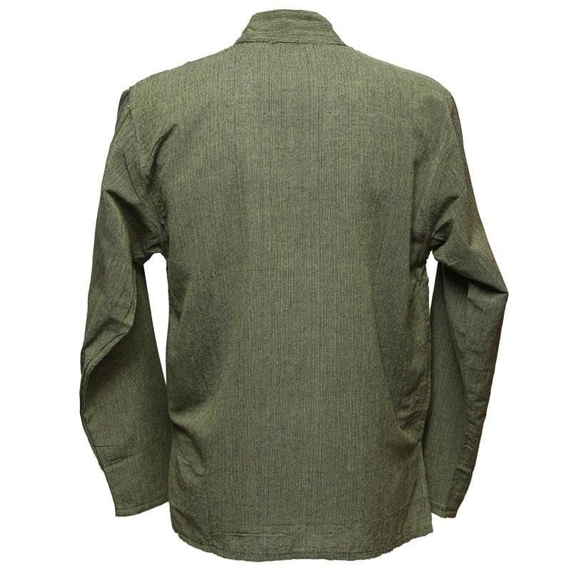 Hemp Mix Collarless Shirt