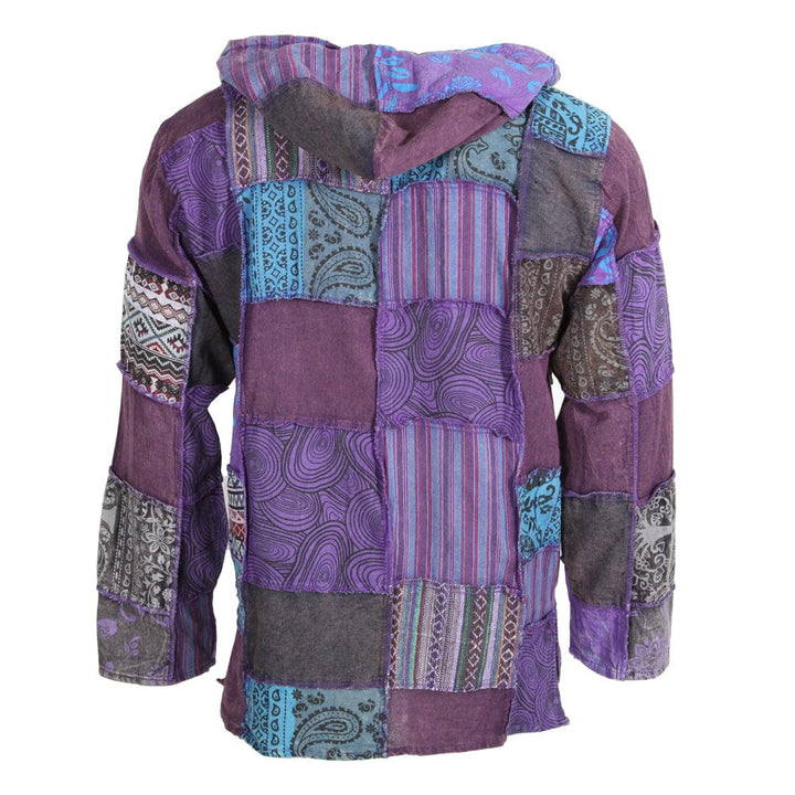 Overdyed Patchwork Hooded Shirt