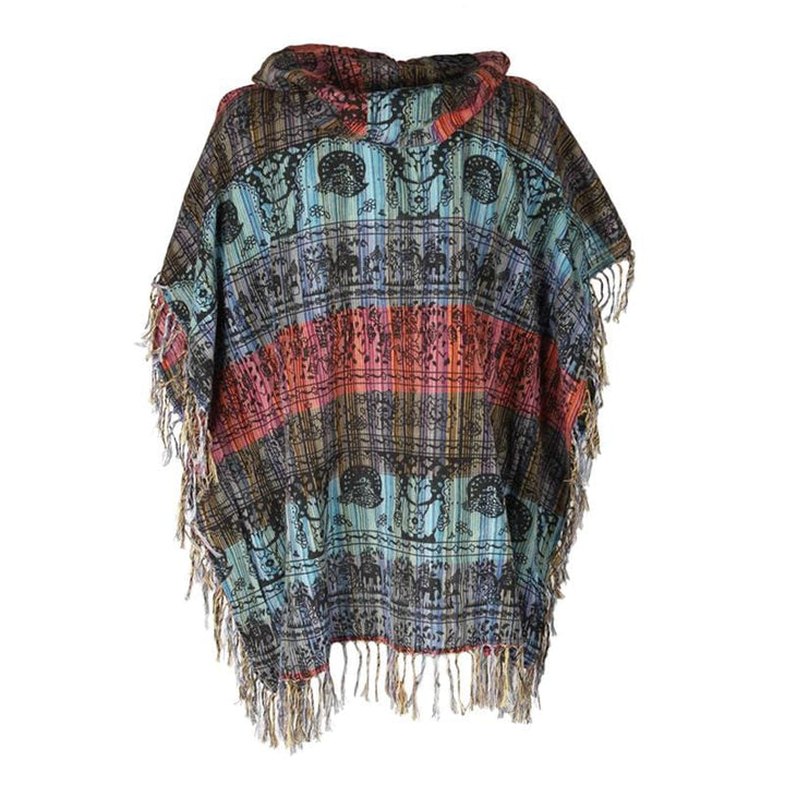 Patchwork & Screen Print Poncho