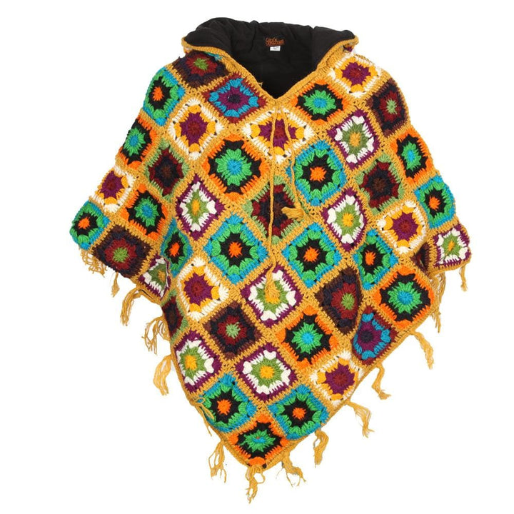 Hand Crochet Fleece Lined Poncho