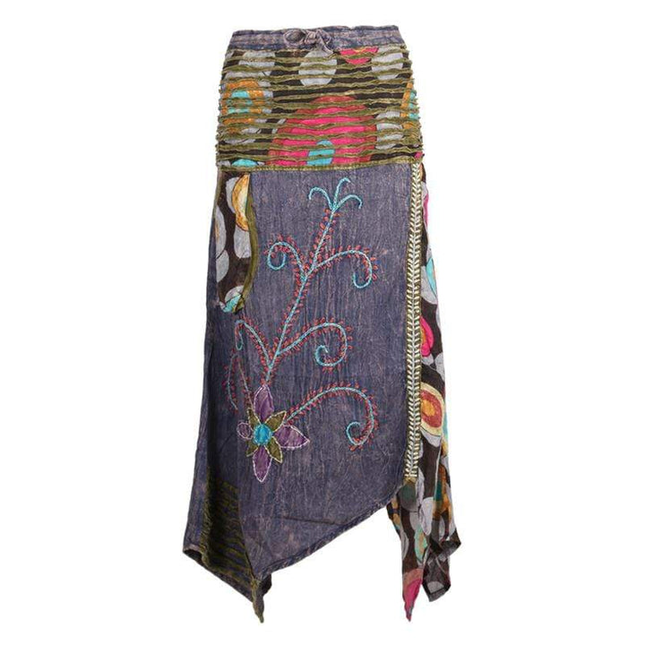 Embroidered Hanky Hem Skirt