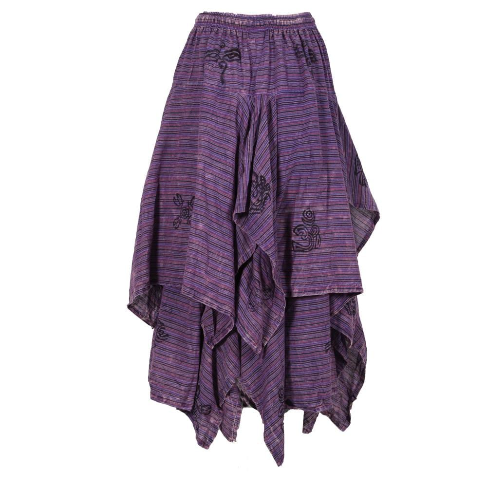 Layered Hanky Hem Printed Skirt