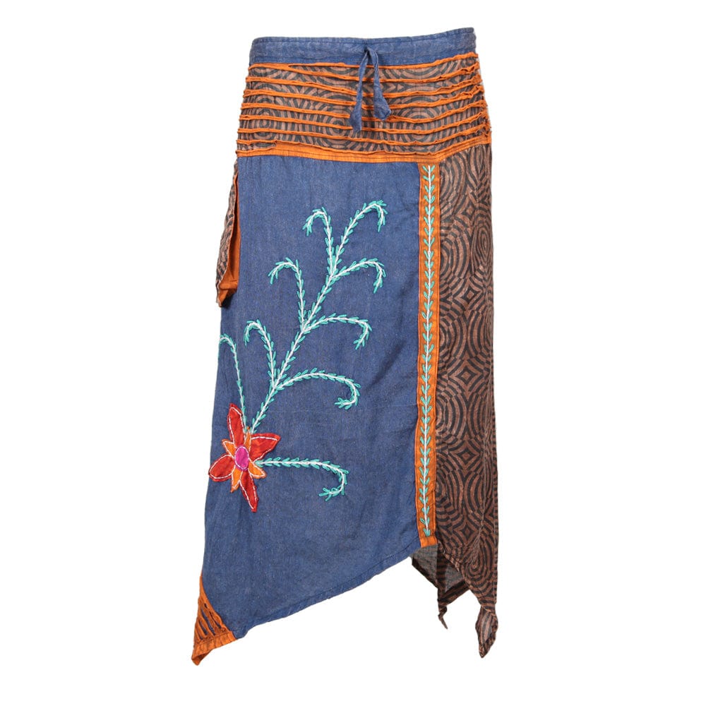 Embroidered Hanky Hem Skirt