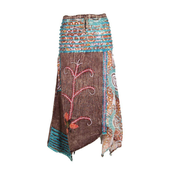 Embroidered Hanky Hem Skirt