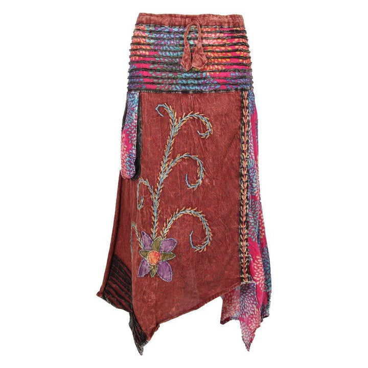 Embroidered Hanky Hem Skirt