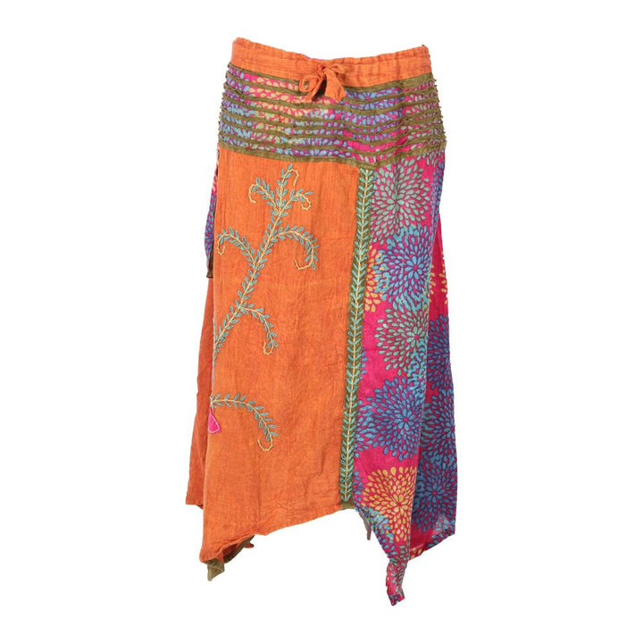 Embroidered Hanky Hem Skirt