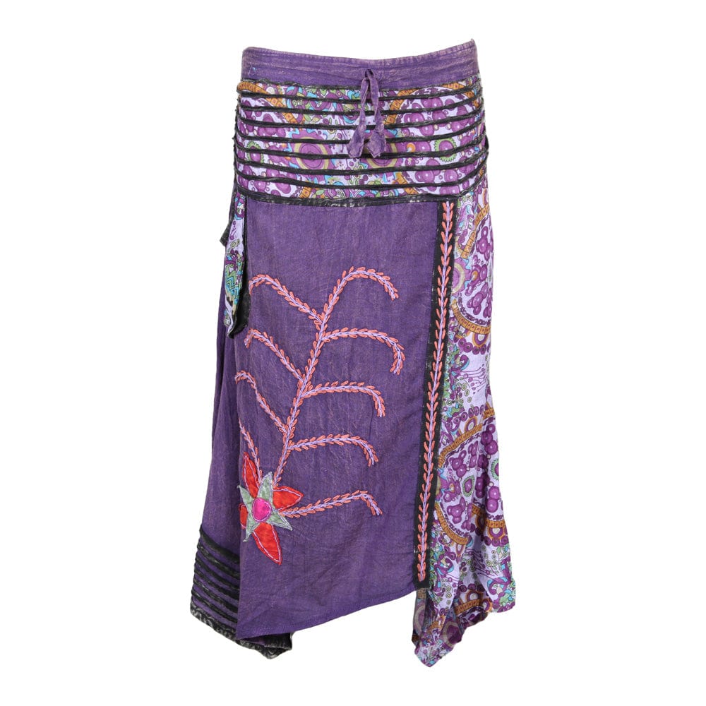 Embroidered Hanky Hem Skirt