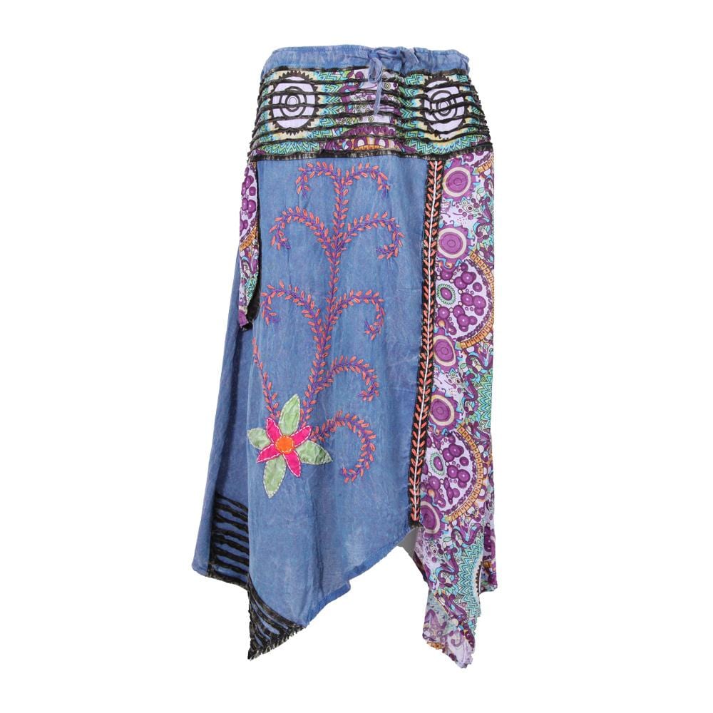 Embroidered Hanky Hem Skirt