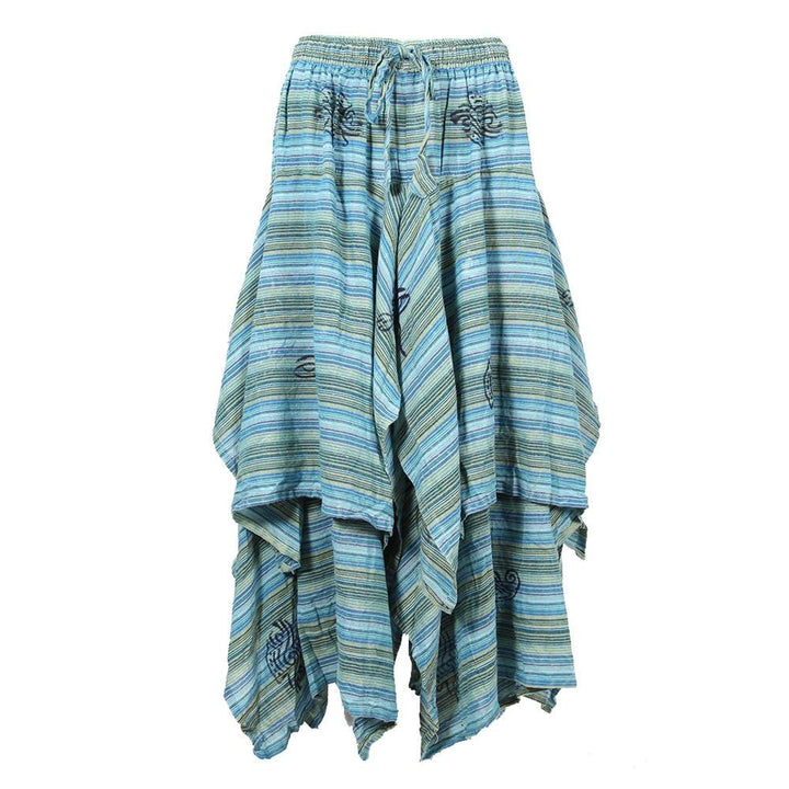 Layered Hanky Hem Printed Skirt