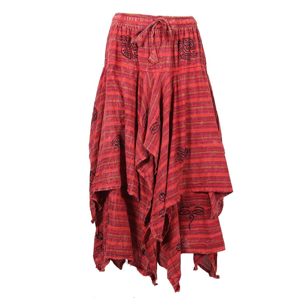 Layered Hanky Hem Printed Skirt