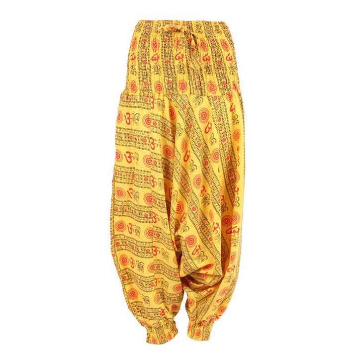 Om Print Drop Crotch Harem Pants..