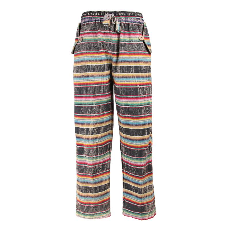 Men's Sarape Patterned Striped Trousers