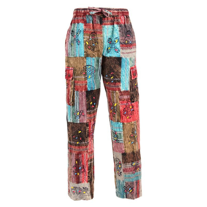 Patchwork Cotton Cargo Trousers..