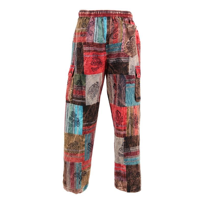 Patchwork Cotton Cargo Trousers..