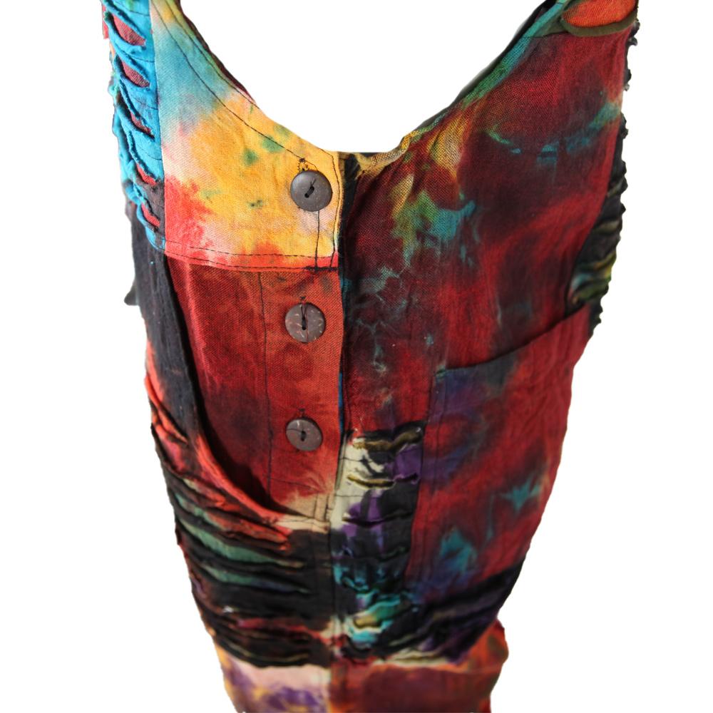 Men's Tie Dye Patchwork Dungarees