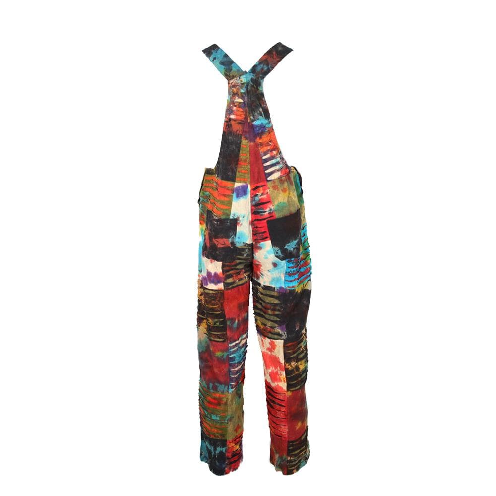 Men's Tie Dye Patchwork Dungarees