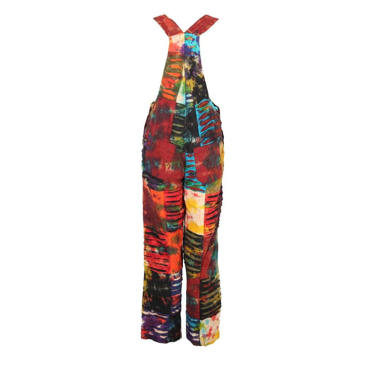 Men's Tie Dye Patchwork Dungarees