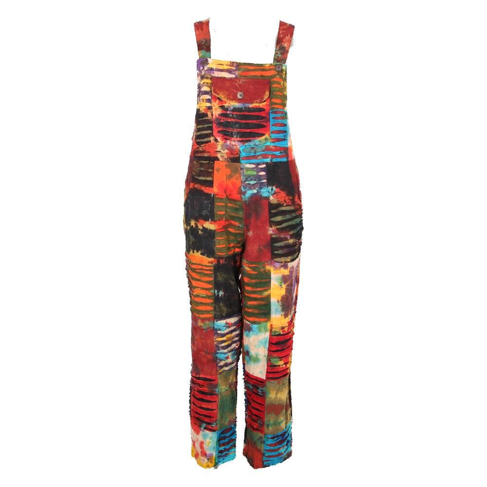 Men's Tie Dye Patchwork Dungarees