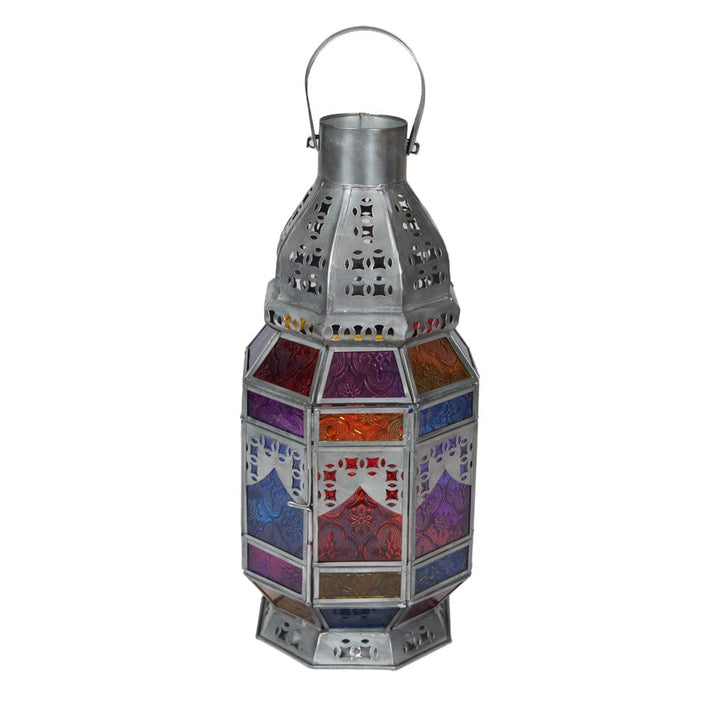 Fair Trade Large Moroccan Multi Glass Lantern