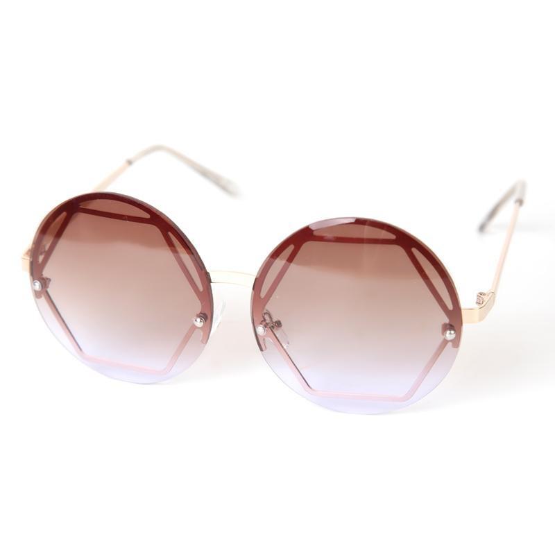 Hex Frame Round Sunglasses.