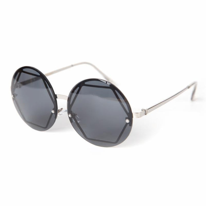 Hex Frame Round Sunglasses.