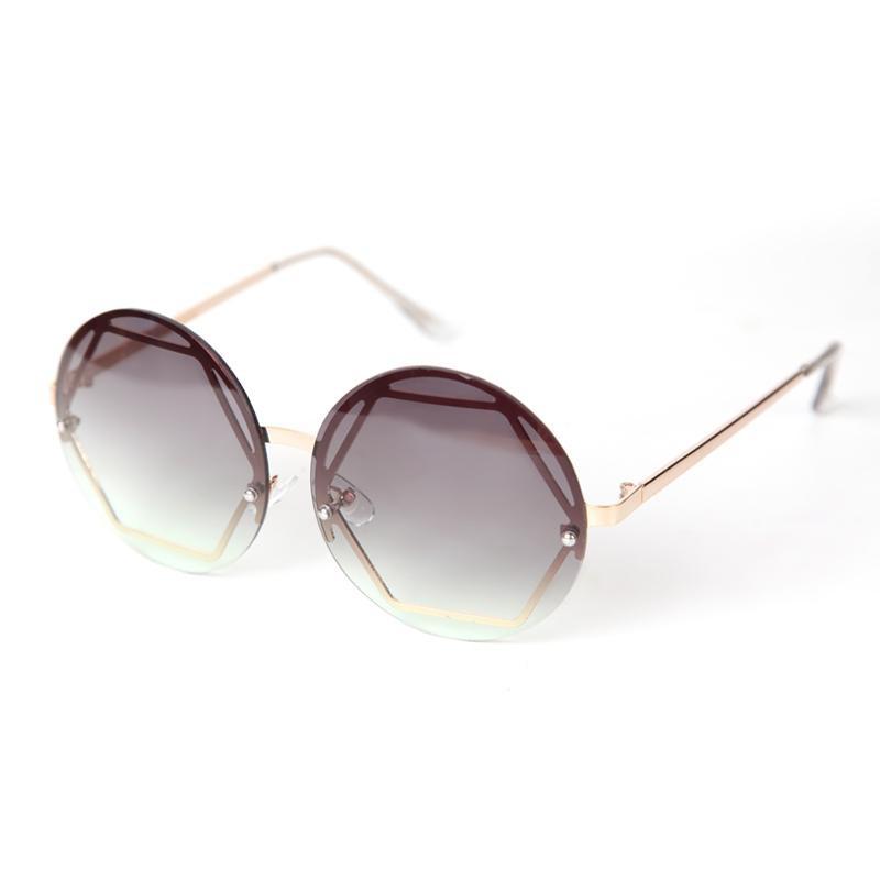 Hex Frame Round Sunglasses.