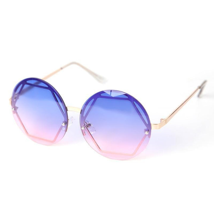 Hex Frame Round Sunglasses.