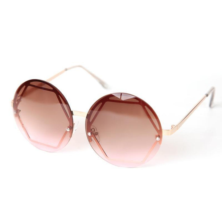 Hex Frame Round Sunglasses.