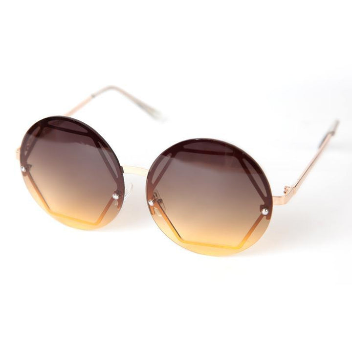 Hex Frame Round Sunglasses.