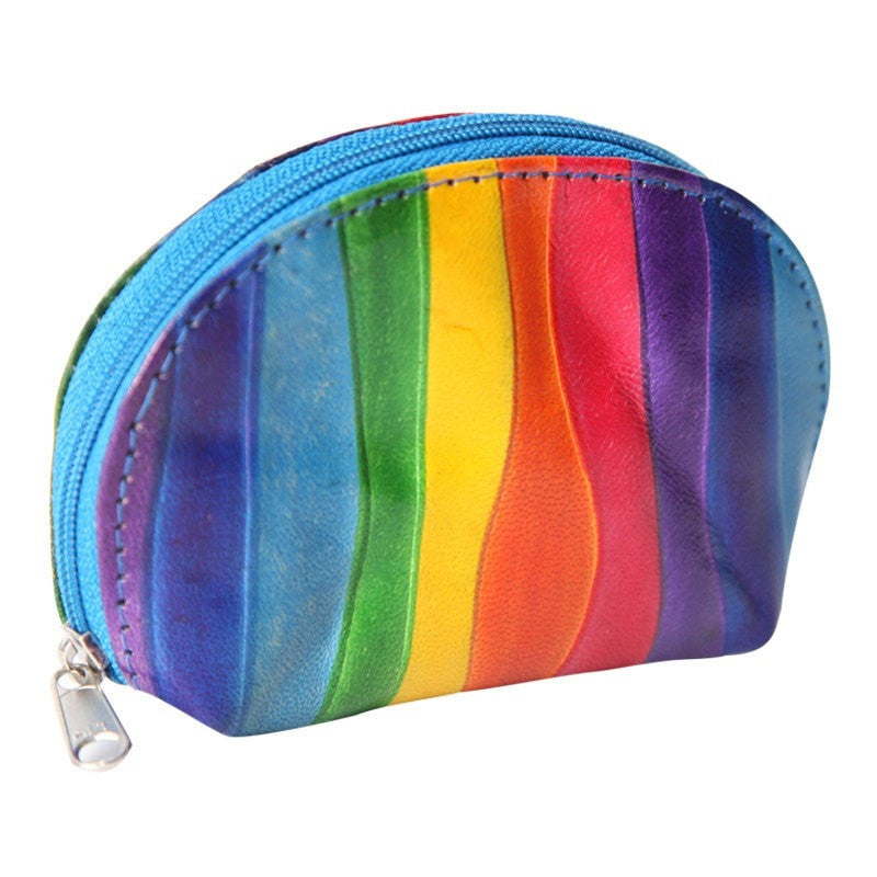 Rainbow Leather Coin Purse