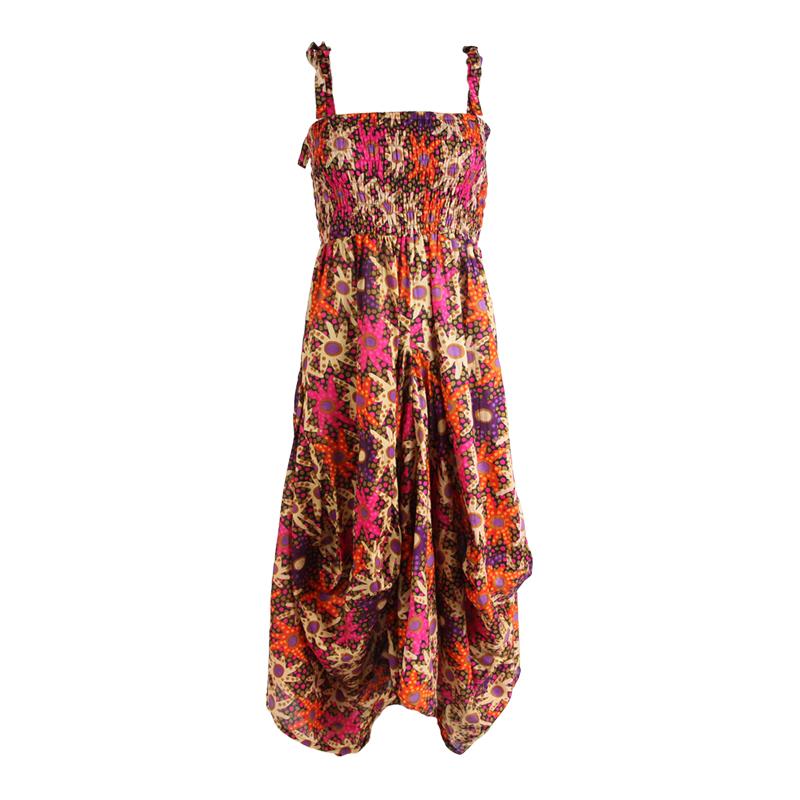 Shoulder Tie Maxi Balloon Dress